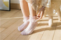 Calcetines De Encaje Para Bebés Y Niñas Sólidos Con Volantes Y Flores Calcetines De Baile De Princesa De Algodón Y Poliéster Para Niñas De 7 a 12 Años - details 6
