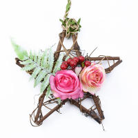 Adorno De Estrella De Madera Para Boda Navidad Y Decoración Del Hogar Guirnalda De Flores De Rattan Para Ventanas Y Pabellones Regalos DIY - details 4
