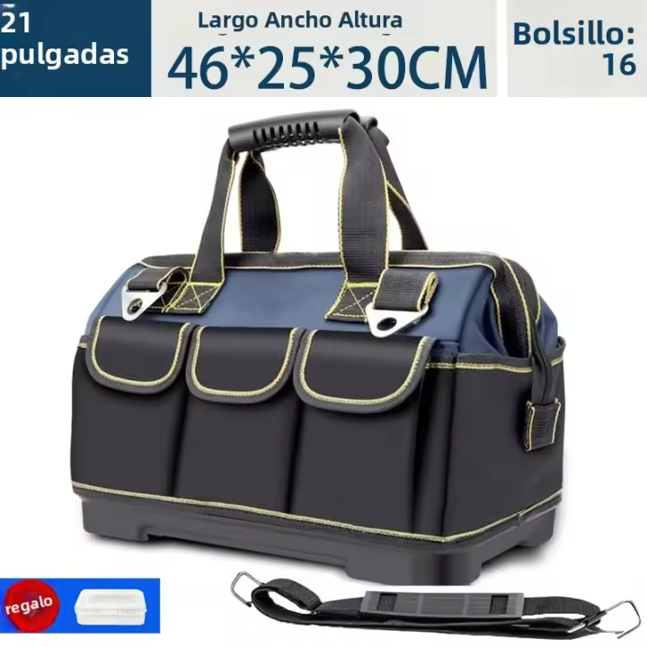 Bolsa De Herramientas Multifuncional De 23 Pulgadas Capacidad Grande Resistente Al Agua Y Al Desgaste Con Múltiples Bolsillos Para Electricistas - 1