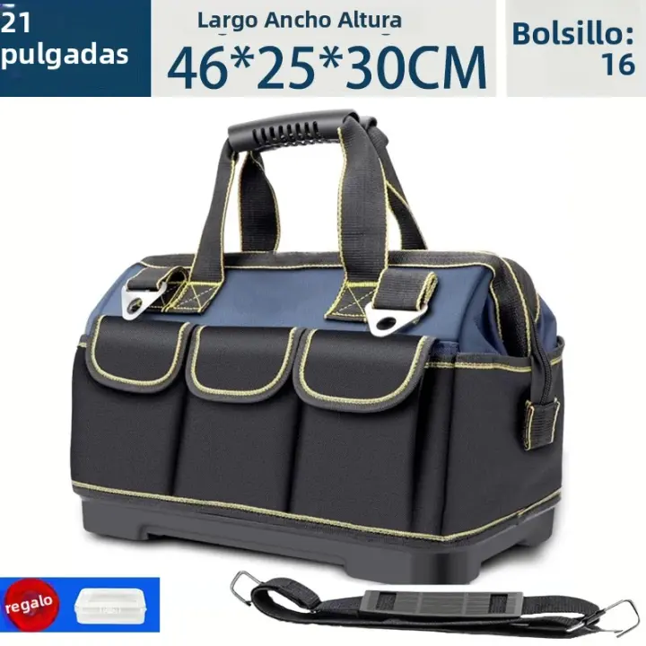 Bolsa De Herramientas Multifuncional De 23 Pulgadas Capacidad Grande Resistente Al Agua Y Al Desgaste Con Múltiples Bolsillos Para Electricistas - 1