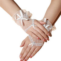 Guantes De Encaje Retro Para Mujer Elegantes Y Vacíos En Negro Rojo Y Blanco Para Bodas Y Fiestas Accesorios De Guantes Cortos De Boda - details 9