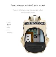 Oxford lienzo estampado de Leopardo Bolsa de hombro Femenino casual versátil Viaje mochila Bolso ligero Bolso de moda - details 2