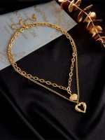 Set 2 collares mujer, collar corazones, Día de San Valentín, regalo mujer San Valentín, collar tendencia mujer, joyería y bisutería para mujer, collar acero inoxidable, NO pierde su color - details 1