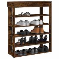 vidaXL Mueble zapatero madera contrachapada 80x30x98 cm en color Blanco/Madera antigua/Gris sonoma y más | almacenamiento funcional diseño moderno para baño dormitorio sala - details 4