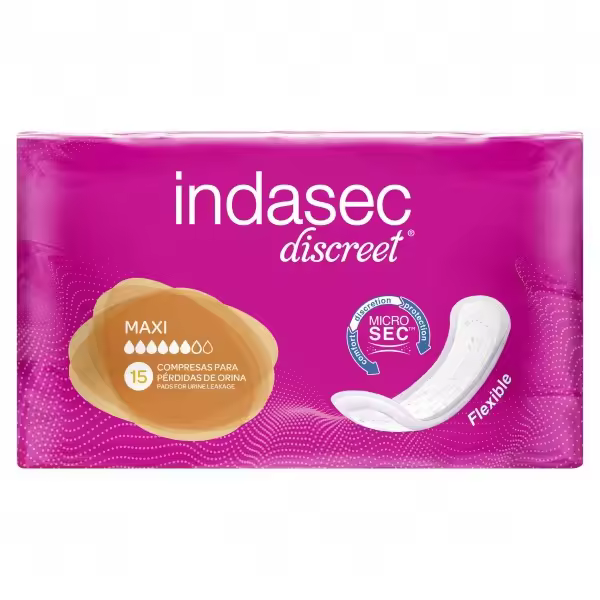 Indasec Discreet Maxi 15 Uds EL PRECIO INCLUYE 3 UNIDADES - 1
