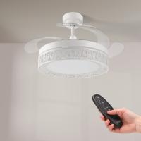 LEDME Ventilador de techo con LED, Motor DC, silencioso con mando a distancia, aspas retráctiles, 6 velocidades y 3 temperaturas de luz, función verano-invierno, versión actualizada - details 4
