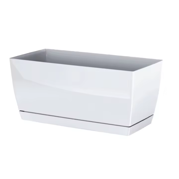 Maceta de Plástico Coubi Case P Prosperplast - Blanco - 24x12x11 Cm - Alta Calidad - 1