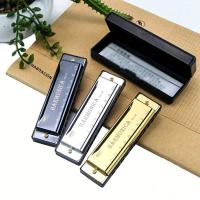 Harmonica Cromática De 10 Agujeros De Metal Para Principiantes Instrumento De Viento Con Estuche Wrap Regalo Adecuado - details 1