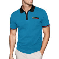 Camisa POLO para hombre, camiseta de solapa con colores a juego, de moda, de talla grande para hombre - details 4