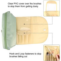Nueva bolsa de herramientas para cosméticos de gran capacidad, bolsa de viaje para cosméticos con portabrochas independiente, bolsa de almacenamiento especial para maquilladores - details 2