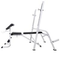 vidaXL Banco Soporte Barras Mancuernas 60,5 kg Musculación Pesas Entrenamiento - details 2