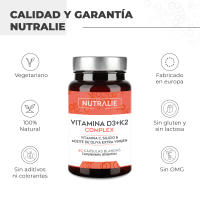 Vitamina D3 y K2 10000 UI - Vitamina D Alta Dosis  Sistema Inmunitario Huesos Músculos  D3 K2 MK7 Natural con Vitamina C y Aceite de Oliva Virgen Extra  60 Cápsulas Veganas Nutralie - details 2