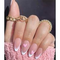 24Pcs Uñas Postizas Blancas En Gradiente Impermeables Presión En Uñas Falsas Cubiertas Completas Reutilizables Para Niñas Diseños Profesionales De Uñas Artísticas - details 17