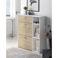 Skraut Home - Zapatero - Armario para zapatos y botas - Recibidor - Entrada - organizador de zapatos - Muebles para almacenamiento - 90x26x102cm - Cajones abatibles - Capacidad para 12 Pares de Zapatos - Varias combinaciones de colores disponibles - details 0