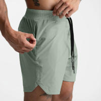 Shorts De Correr Para Hombres 2024 Pantalones Deportivos De Entrenamiento Fitness Secado Rápido Color Sólido Talla Verdadera - details 7