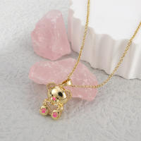 Encanto collar con colgante de oso y Luna para mujer y niña, joyería de circonia cúbica, Animal, Punk, fiesta de boda, regalo - details 6
