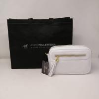 Bolsos de HOMBRO para mujer de Piel genuine, Bolso Cruzado, bandoleras Mujer pequeñas, ajustable Y 2 bolsos con Cremallera, artesania Italiana JOY Bianca - details 2