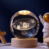 Lámpara De Cristal 3D Luz Galáctica Brillante Nocturna De Planeta Decoración Para El Hogar Regalo De Navidad Luz De Noche Para El Lado Del Cama - details 12
