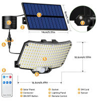 Luces Solares Exteriores 234LED 3 Modos Sensor De Movimiento Luz De Inundación Con Control Remoto IP65 Impermeable Seguridad Para Fuera - details 5