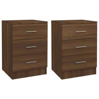 vidaXL Mesitas de noche 2 unidades aglomerado 38x35x56cm Blanco, Negro, Roble Sonoma Mesita habitacion mesitas de noche dormitorio para Salón, Estudio, Mesa Auxiliar - details 2