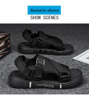 Sandalias Para Hombre Verano Casual Hogar Antideslizantes Suave Exterior Moda Playa Zapatos Ligeros Flip-flops Con Cierre De Lazo - details 9