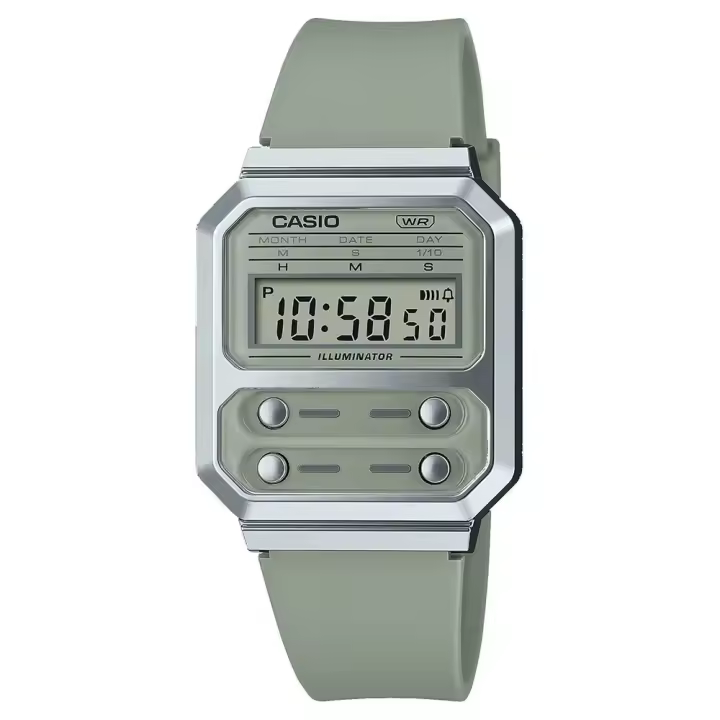 Casio Reloj A100wef Plateado Unisex - 1