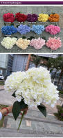 Gran Tamaño 5 Cabezas De Flores Artificiales Hydrangea En Blanco Y Rosa Para Boda Decoración De Fiesta En Casa Flores Silken Para Arreglo De Novia - details 1
