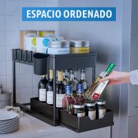 JUPPLIES Pack 2 Organizador Bajo Fregadero 2 Niveles - Organizador Extraíble con 2 Cestas Colgantes y 4 Ganchos - details 5