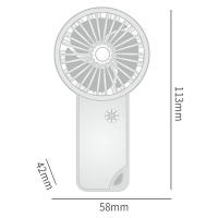 Miniventilador portátil recargable con carga USB, ventilador de mano con batería integrada de 500mAh, potencia de 3 velocidades para exteriores, oficina, deportes, viajes - details 7