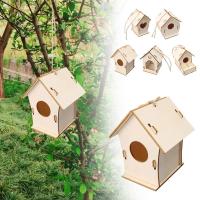Caja De Pájaros De Madera Miniatura Para Exterior Casa Colgante Para Pájaros DIY Pintura Decoración De Jardín Cova Para Papagayo - details 9
