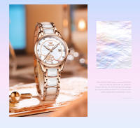 Reloj De Cuarzo Para Mujer OLEVS Movimiento Japonés Resistente Al Agua Acero Inoxidable Cerámica Lujo Reloj De Pulsera Para Damas Conjunto Popular - details 13