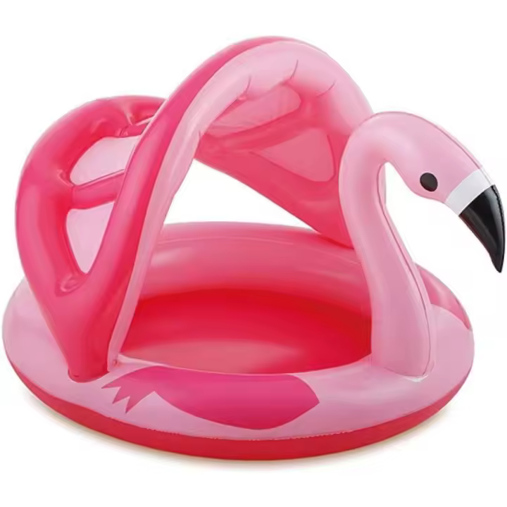 PlayGroup Piscina Con Parasol En Forma de Flamenco Color Rosa Piscina Hinchable Para Bebes Piscina Infantil Centro de Juegos Piscina para Niños y Niñas Juegos de Agua para el Verano - 1