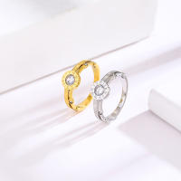 Anillo Romano De Acero Inoxidable Con Diseño De Cruz Y Zirconia Color Retención Moda Popular En Europa Y América Para Hombres Y Mujeres - details 12