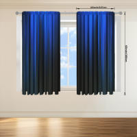 2pcs Cortina De Ventana Con Diseño De Rayas Gradient Azul/Castillo Para Decoración De Hogar Tratamiento De Ventana Para Dormitorio Oficina Cocina Con Bolsa Para Rodamiento - details 12