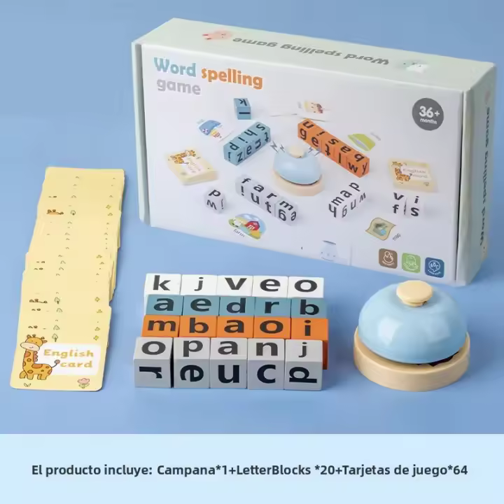 Juguete Educativo De Madera Montessori Juego De Palabras Para Niños Desafío Cognitivo Memoria Juego De Aprendizaje Temprano Para El Idioma Inglés - 1