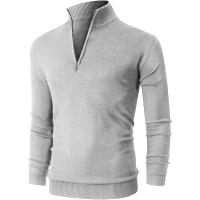 Suéter De Cuello Alto Para Hombre Con Cierre De Cremallera a Medio Tamaño Manga Larga Estilo Casual Caliente Para Otoño E Invierno Streetwear Y Business - details 9