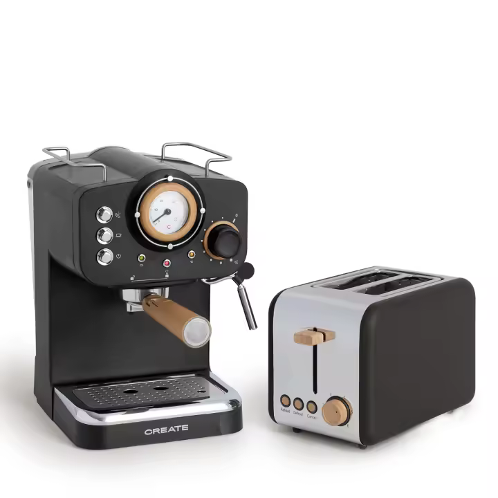 CREATE - Pack TOAST RETRO Tostadora S+ THERA RETRO Cafetera express acabado mate - 1