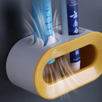 Soporte De Doble Agujero Para Cepillo De Dientes Eléctrico Adhesivo Y De Pared Accesorios De Baño Espacioso Y Organizador Hecho De Plástico - details 5
