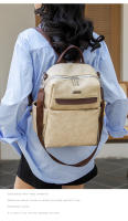 Nueva mochila de mujer de color contrastante, mochila de ocio de gran capacidad, mochila de viaje multifuncional, bolso de hombro retro de mano - details 11