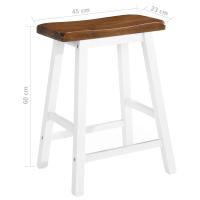 vidaXL Taburetes de cocina 2 unidades madera maciza - details 5