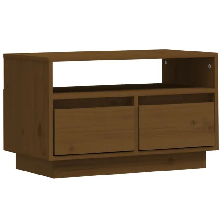 vidaXL Mueble de TV madera maciza de pino miel 60x35x37 cm, Mueble de Salon, Mueble TV, Mueble TV salon, Mesa de TV, Mueble tele - 1