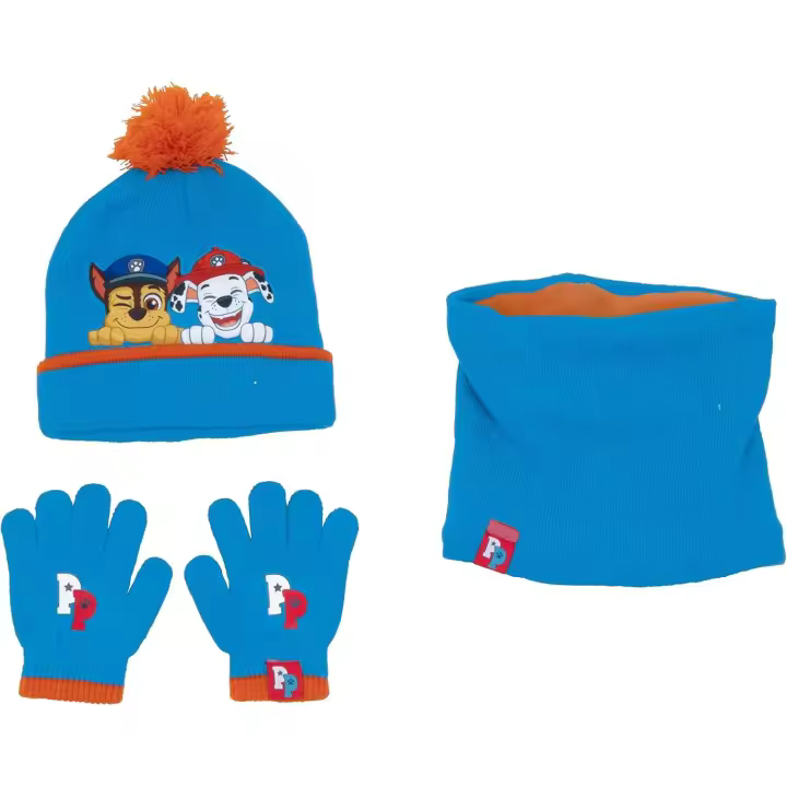 Patrulla Canina Gorro, Braga de Cuello y Guantes mágicos Paw Patrol para Niños | Gorro, Bufanda Tubular y Guantes Patrulla Canina | Set de invierno Patrulla Canina Paw Patrol - 1