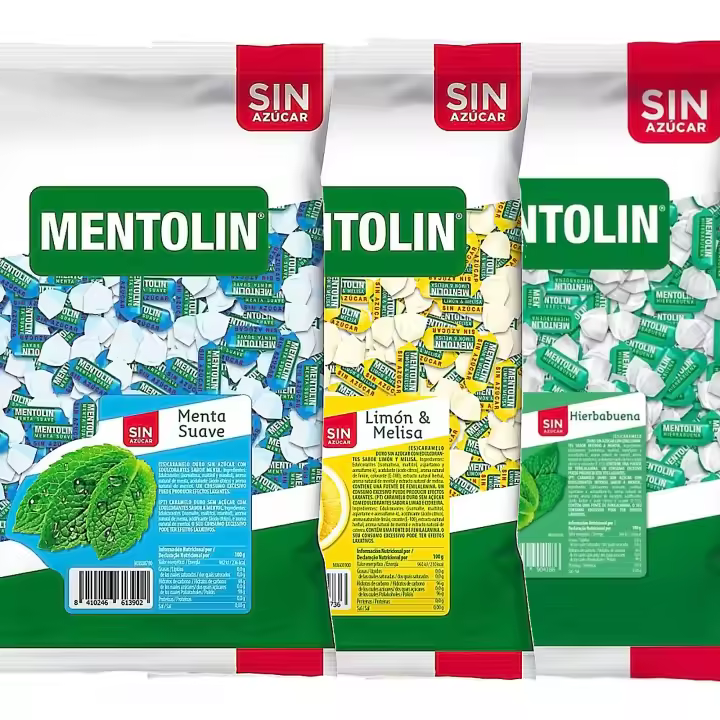 MENTOLIN PACK 3 Kg caramelos sin azúcar garganta Menta Suave & Limón Melisa & Hierbabuena - 1