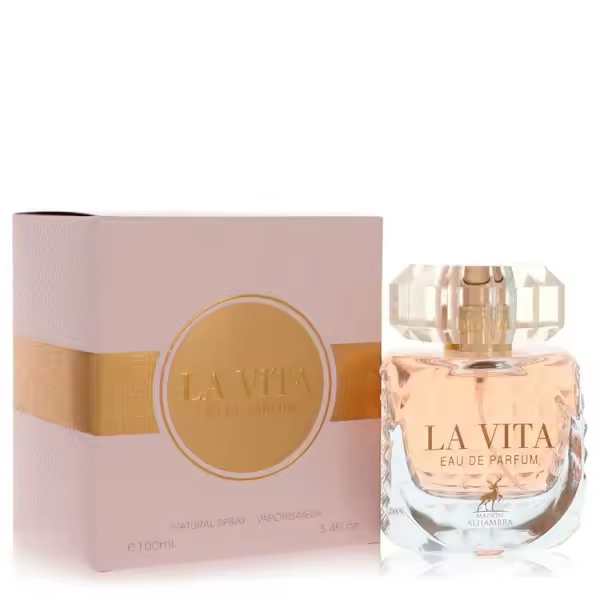 La Vita Eau de Parfum 100ml de Maison Alhambra – Perfume Floral Oriental para Mujer con Notas de Praliné, Rosa Búlgara e Iris - 1