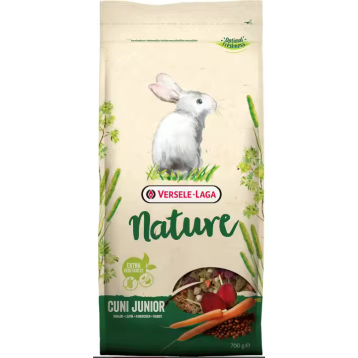 Versele-Laga Conejo Nature Junior 2,3 Kg. Comida para Conejos Enanos con Mezcla de Verduras y Suplementos Nutricionales. Sin Cereales - 1