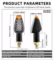 2pcs Lámpara Indicadora De Señal LED Para Motocicleta Universal Amarilla Faros Intermitentes Accesorios Para Motocicleta 12V - details 4