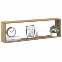 vidaXL Estantes cubo de pared 2 uds madera 100x15x30 cm en color Roble artisan/Madera antigua/Roble negro | práctico organizador multiusos diseño compacto funcional - details 0