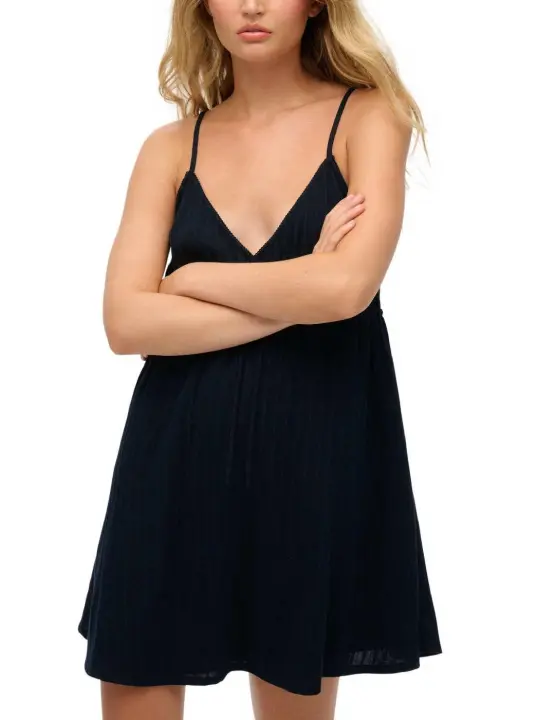Vestido Superdry mini marino bordados tirantes para mujer - 1