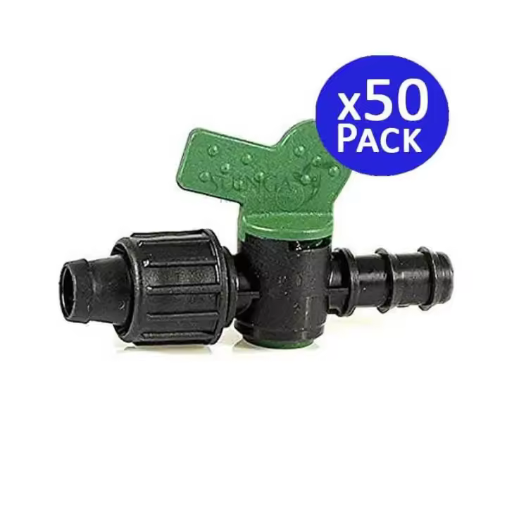 Suinga Pack 50 Llave de Paso Cinta Goteo 16mm Tubo Riego Automático - 1