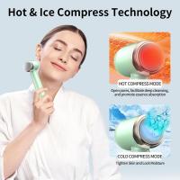 Cepillo de limpieza facial eléctrico 8 en 1 con compresas frías y calientes, 6 cabezales de cepillo, 3 velocidades de rotación, depurador facial impermeable para limpieza profunda y masaje. - details 3